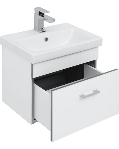 Тумба с раковиной Aquanet Верона 50 254066 подвесная Белый глянец