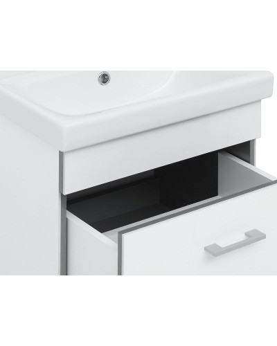Тумба с раковиной Aquanet Верона 50 254066 подвесная Белый глянец