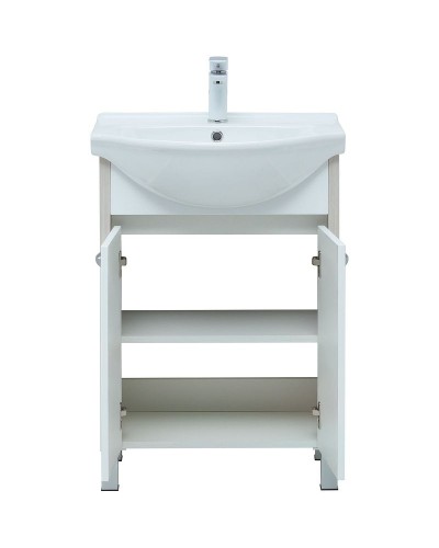 Тумба с раковиной Aquanet Донна 60 298579 Белый дуб Белая