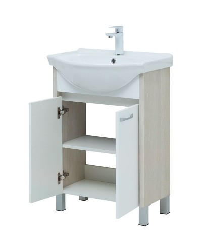 Тумба с раковиной Aquanet Донна 60 298579 Белый дуб Белая