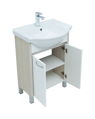 Тумба с раковиной Aquanet Донна 60 298579 Белый дуб Белая