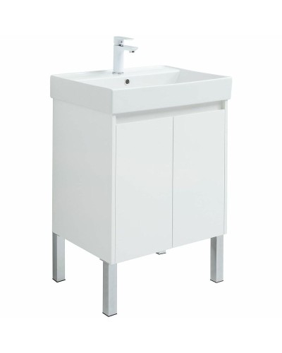 Тумба под раковину Aquanet Nova Lite 60 298847 подвесная Белая глянцевая