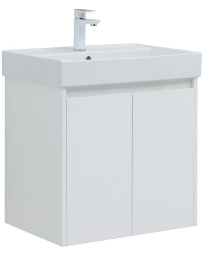 Тумба под раковину Aquanet Nova Lite 60 298847 подвесная Белая глянцевая