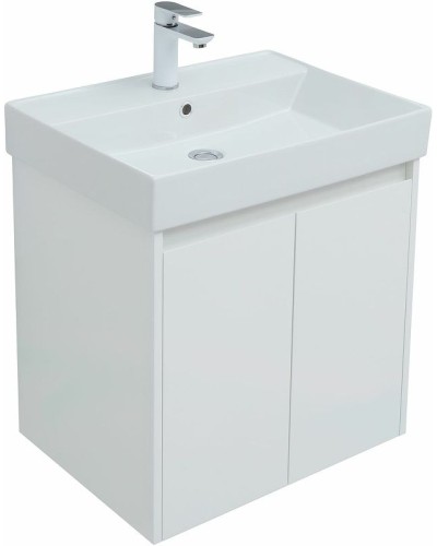 Тумба под раковину Aquanet Nova Lite 60 298847 подвесная Белая глянцевая