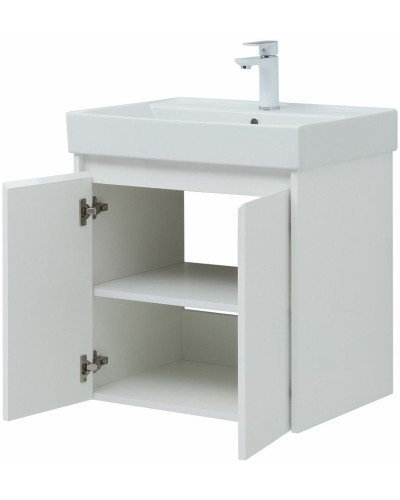 Тумба под раковину Aquanet Nova Lite 60 298847 подвесная Белая глянцевая