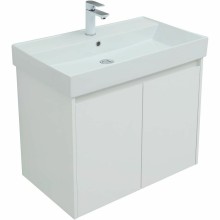 Тумба под раковину Aquanet Nova Lite 75 298850 подвесная Белая глянцевая