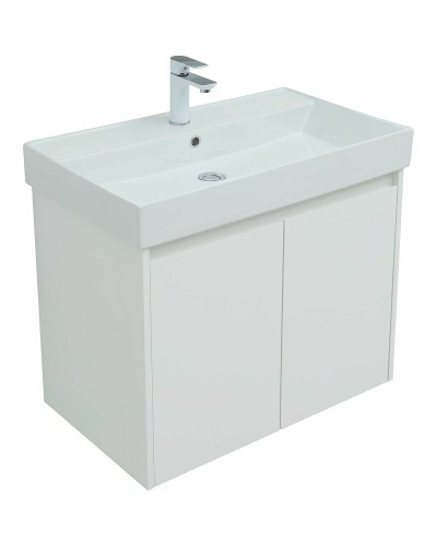 Тумба под раковину Aquanet Nova Lite 75 298850 подвесная Белая глянцевая