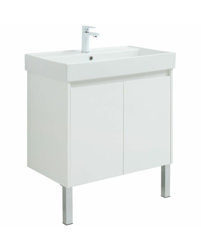 Тумба под раковину Aquanet Nova Lite 75 298850 подвесная Белая глянцевая