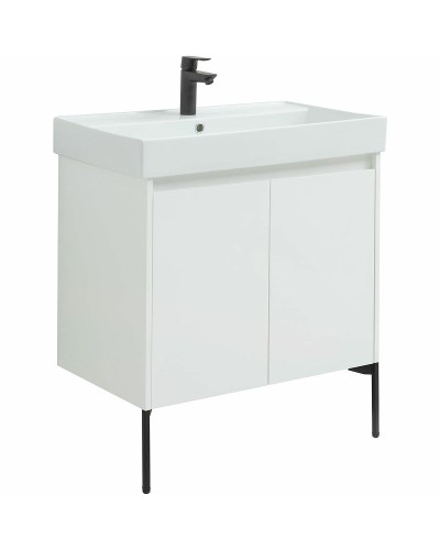 Тумба под раковину Aquanet Nova Lite 75 298850 подвесная Белая глянцевая