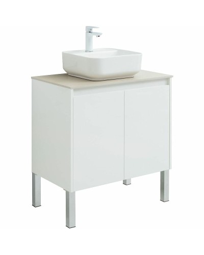 Тумба под раковину Aquanet Nova Lite 75 298850 подвесная Белая глянцевая