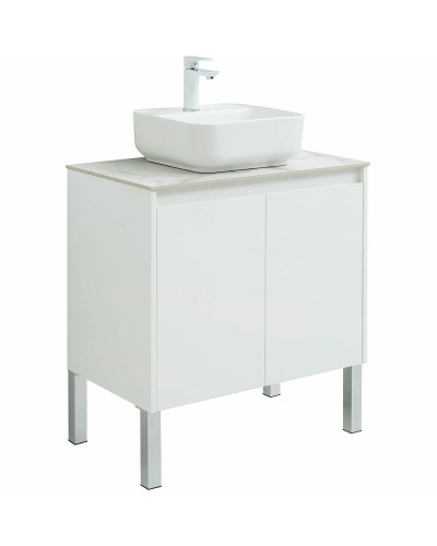 Тумба под раковину Aquanet Nova Lite 75 298850 подвесная Белая глянцевая