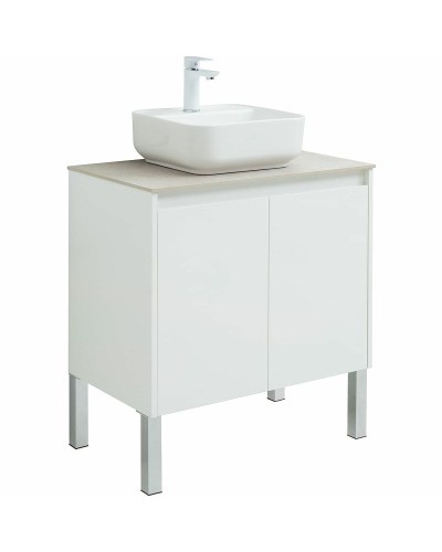 Тумба под раковину Aquanet Nova Lite 75 298850 подвесная Белая глянцевая