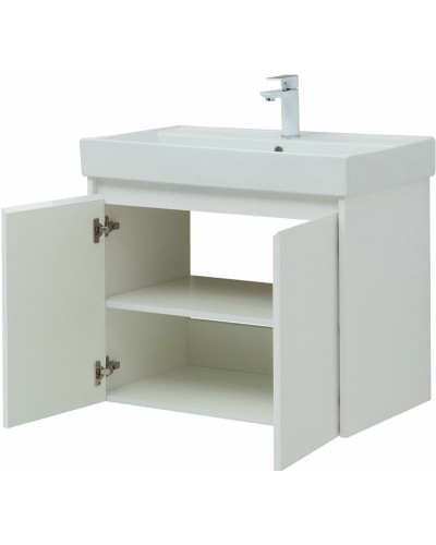 Тумба под раковину Aquanet Nova Lite 75 298850 подвесная Белая глянцевая