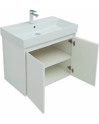 Тумба под раковину Aquanet Nova Lite 75 298850 подвесная Белая глянцевая