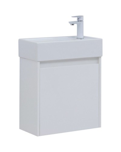 Тумба под раковину Aquanet Nova Lite 50 298853 подвесная Белая глянцевая