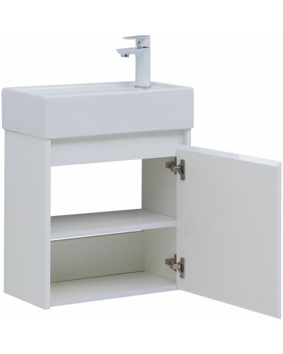 Тумба под раковину Aquanet Nova Lite 50 298853 подвесная Белая глянцевая