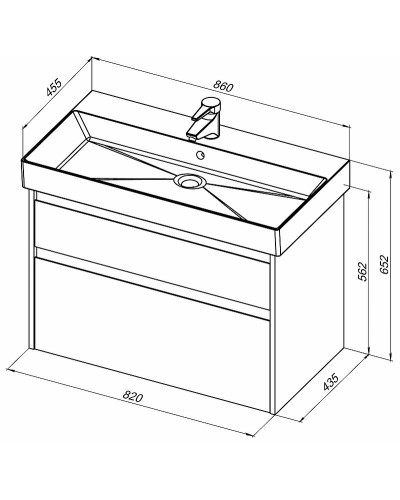 Тумба под раковину Aquanet Nova Lite 85 249937 подвесная Дуб рошелье