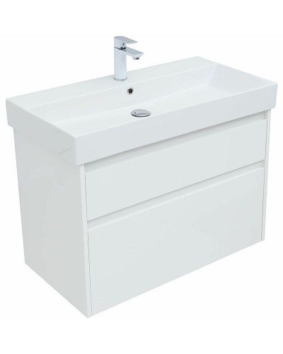 Тумба под раковину Aquanet Nova Lite 85 249936 подвесная Белый глянец