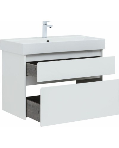 Тумба под раковину Aquanet Nova Lite 85 249936 подвесная Белый глянец