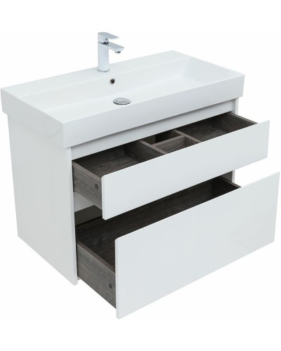 Тумба под раковину Aquanet Nova Lite 85 249936 подвесная Белый глянец