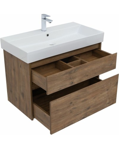 Тумба под раковину Aquanet Nova Lite 85 249954 подвесная Дуб рустикальный