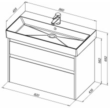 Тумба под раковину Aquanet Nova Lite 85 249954 подвесная Дуб рустикальный