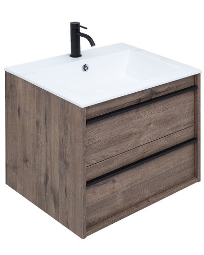 Тумба с раковиной Aquanet Lino 60 271944 подвесная Дуб Веллингтон