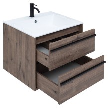 Тумба с раковиной Aquanet Lino 60 271944 подвесная Дуб Веллингтон