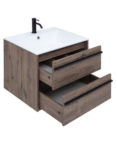 Тумба с раковиной Aquanet Lino 60 271944 подвесная Дуб Веллингтон