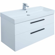 Тумба под раковину Aquanet Nova 100 249922 подвесная Белая глянцевая
