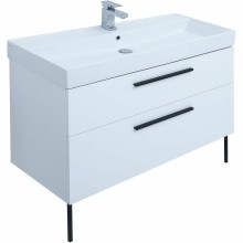 Тумба под раковину Aquanet Nova 100 249922 подвесная Белая глянцевая