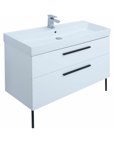 Тумба под раковину Aquanet Nova 100 249922 подвесная Белая глянцевая