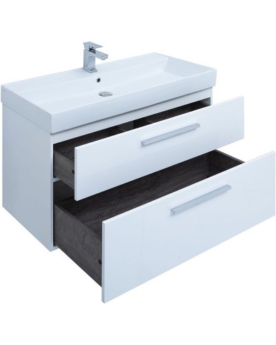 Тумба под раковину Aquanet Nova 100 249922 подвесная Белая глянцевая