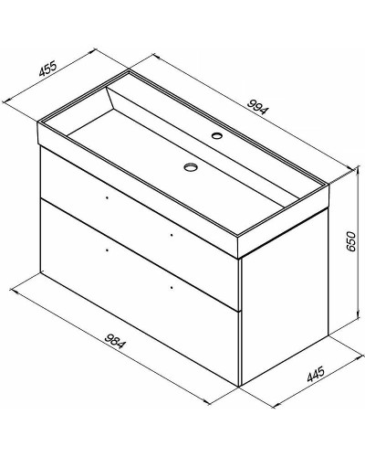 Тумба под раковину Aquanet Nova 100 249922 подвесная Белая глянцевая