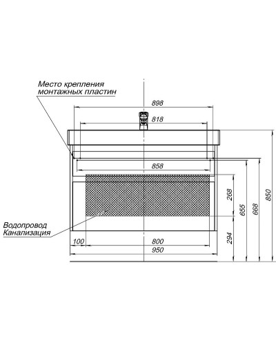 Тумба под раковину Aquanet Nova Lite Slim Synergy 100 249941 подвесная Дуб рошелье