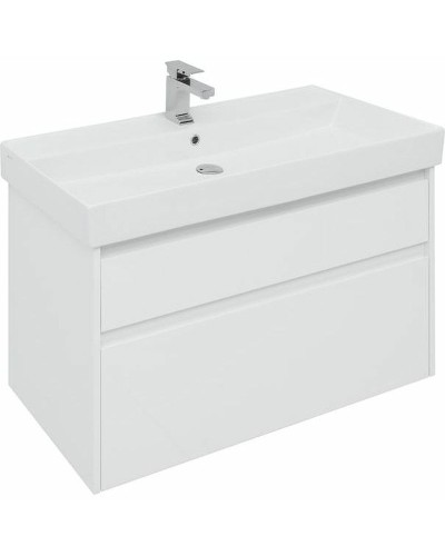 Тумба под раковину Aquanet Nova Lite Slim Synergy 100 249940 подвесная Белая глянцевая
