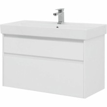 Тумба под раковину Aquanet Nova Lite Slim Synergy 100 249940 подвесная Белая глянцевая