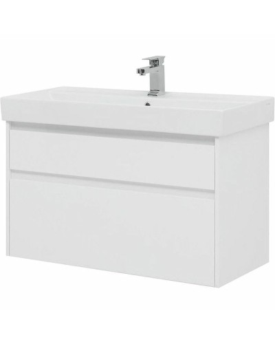 Тумба под раковину Aquanet Nova Lite Slim Synergy 100 249940 подвесная Белая глянцевая