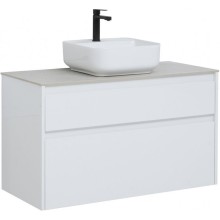 Тумба под раковину Aquanet Nova Lite Slim Synergy 100 249940 подвесная Белая глянцевая