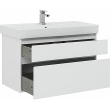 Тумба под раковину Aquanet Nova Lite Slim Synergy 100 249940 подвесная Белая глянцевая