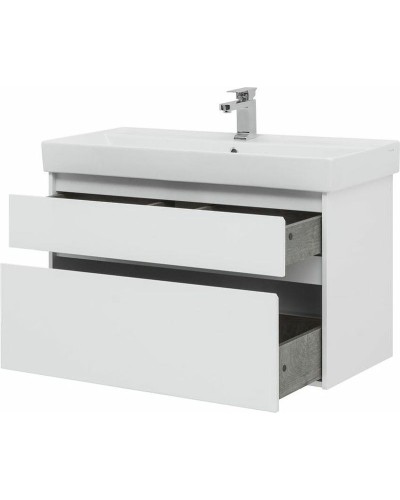 Тумба под раковину Aquanet Nova Lite Slim Synergy 100 249940 подвесная Белая глянцевая