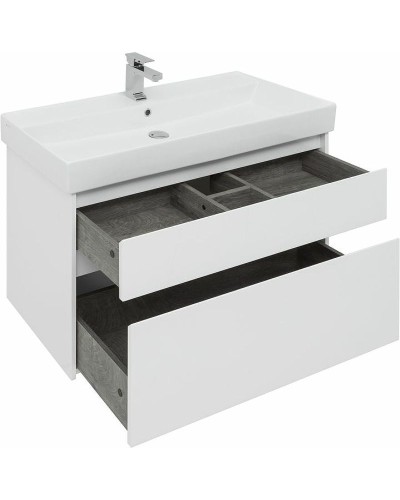 Тумба под раковину Aquanet Nova Lite Slim Synergy 100 249940 подвесная Белая глянцевая