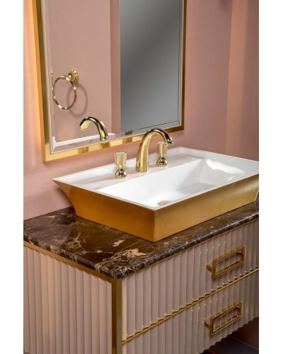 Тумба под раковину Boheme Armadi Art Monaco 100 867-100-CPG Капучино глянец Золото