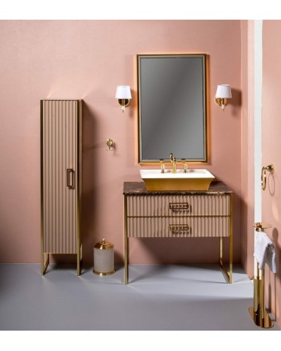 Тумба под раковину Boheme Armadi Art Monaco 100 867-100-CPG Капучино глянец Золото