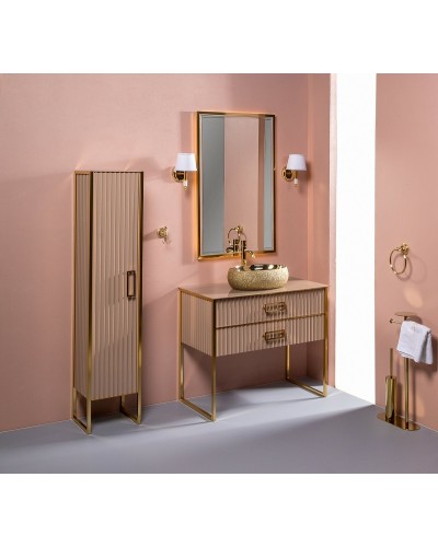 Тумба под раковину Boheme Armadi Art Monaco 100 867-100-CPG Капучино глянец Золото