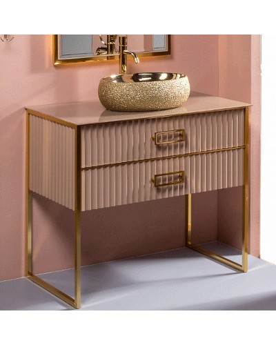 Тумба под раковину Boheme Armadi Art Monaco 100 867-100-CPG Капучино глянец Золото