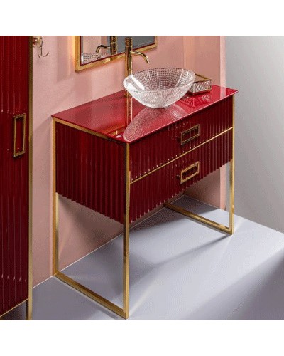 Тумба под раковину Boheme Armadi Art Monaco 100 867-100-RG Бордо глянец Золото