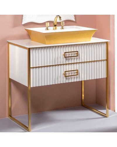 Тумба под раковину Boheme Armadi Art Monaco 100 867-100-WG Белый глянец Золото