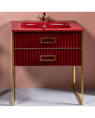 Тумба под раковину Boheme Armadi Art Monaco 80 866-080-RG Бордо глянец Золото