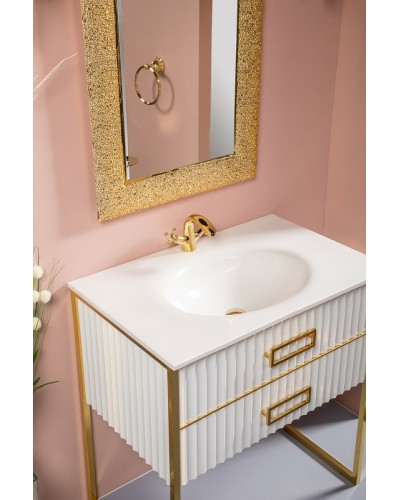 Тумба под раковину Boheme Armadi Art Monaco 80 866-080-WG Белый глянец Золото